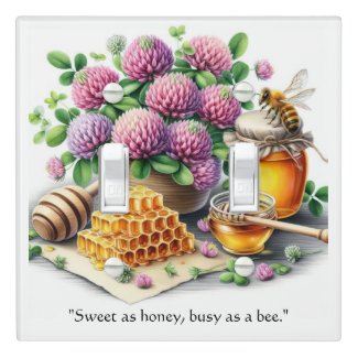 Sweet As Honey Clover and Bee Light Switch Cover
