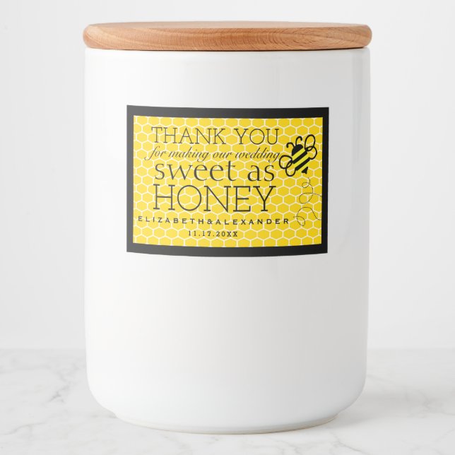 Sweet As Honey Custom Guest Favor Label (Front)