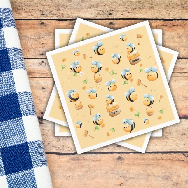 Sweet as Honey First Bee-Themed Birthday Napkins (Creator Uploaded)