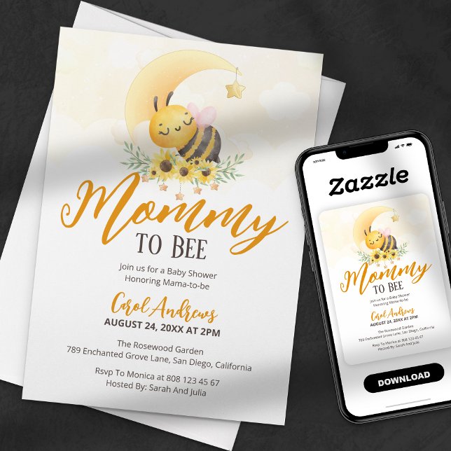 Sweet as Honey Mommy to Bee Baby Shower Invitation (Creator Uploaded)