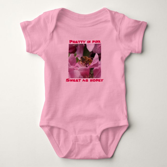 Sweet as Honey w/ honey bee and crabapple blossom Baby Bodysuit (Front)