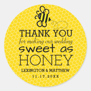 Sweet As Honey Wedding Favor Classic Round Sticker