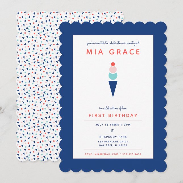 Sweet as Ice Cream Invitation (Front/Back)