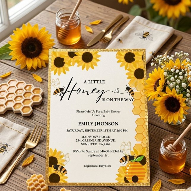 Sweet as it can bee a little honey baby shower invitation (Creator Uploaded)