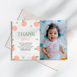 Sweet As Peach Birthday Photo Thank You Card<br><div class="desc">Express your gratitude with our 'Sweet As a Peach' Birthday Photo Thank You Cards. Featuring adorable peach designs and charming graphics, these cards allow you to add a personalized photo from your celebration. Perfect for all ages, they offer a unique and memorable way to thank your guests. Choose our peach-themed...</div>