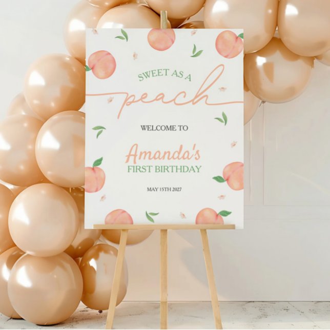 Sweet As Peach Birthday Welcome Sign (Creator Uploaded)