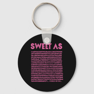 Sweet As Pi 3.14 Math Geek Teacher 3.14 Pi Day Keychain