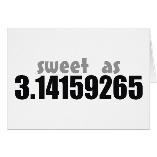 Sweet as Pi Cards (Front Horizontal)