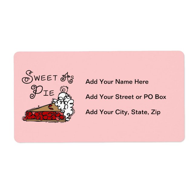 Sweet as Pie Label (Front)