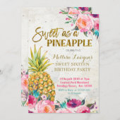 Sweet as pineapple Birthday Invitation (Front/Back)