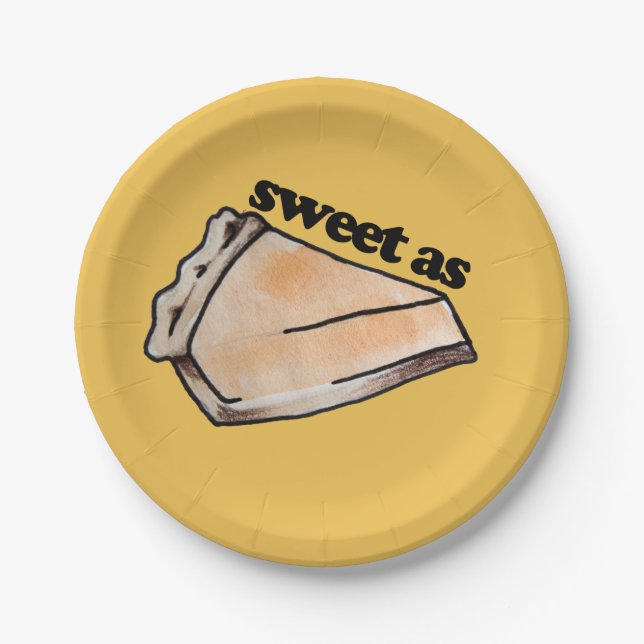 Sweet as pumpkin pie Thanksgiving dinner Paper Plates (Front)
