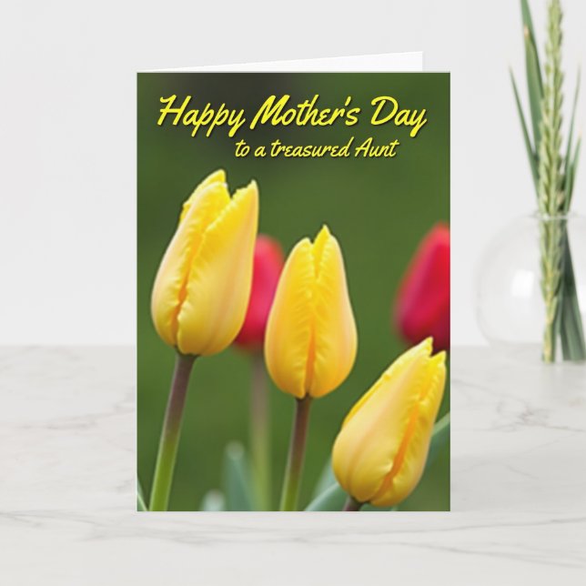 Sweet Aunt Mothers Day Blooms Card (Front)