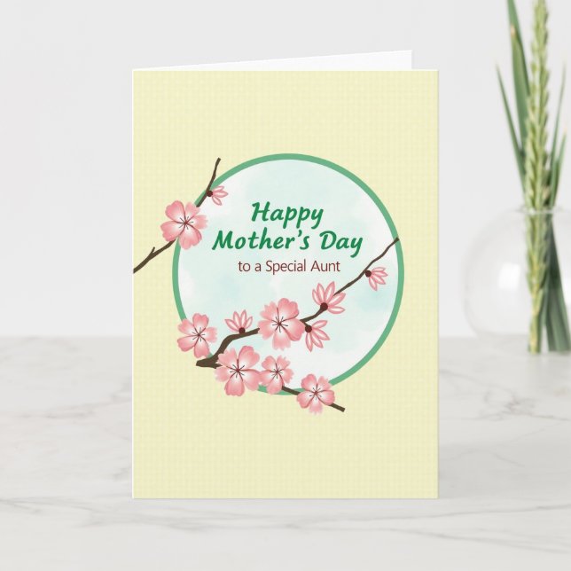 Sweet Aunt Mothers Day Floral Card (Front)