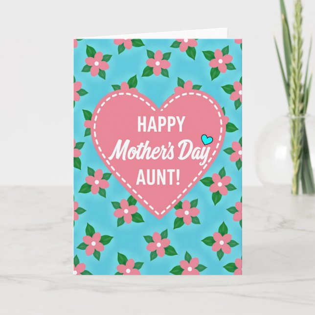 Sweet Aunt Mothers Day Heart Card (Front)