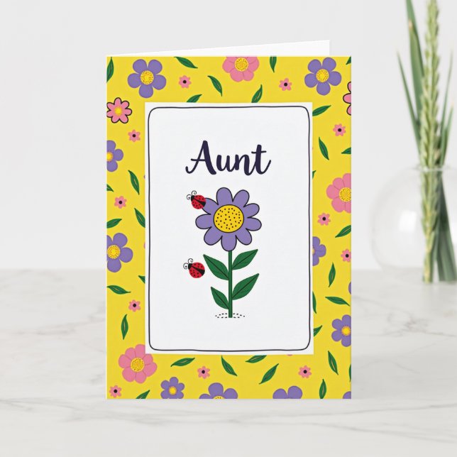 Sweet Aunts Day Flower Card (Front)