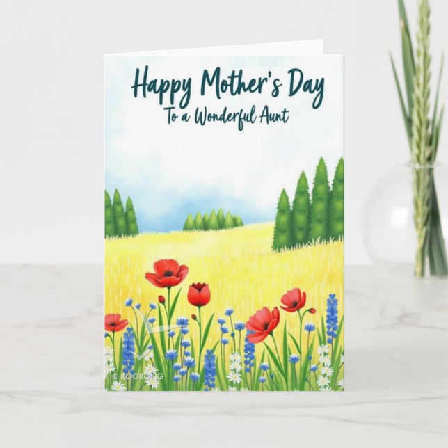 Sweet Aunts Day Meadow Card (Front)