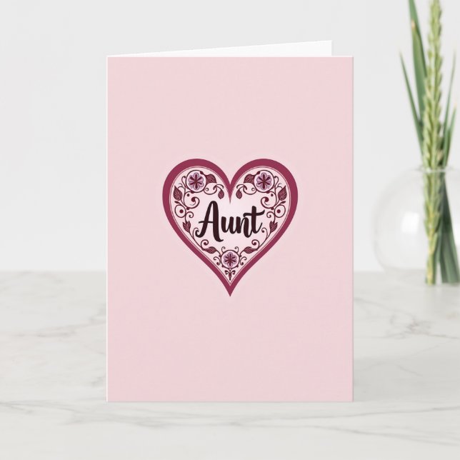 Sweet Aunts Day Scrollwork Card (Front)