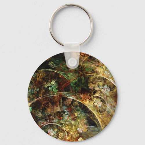 Sweet Autumn Abstract Fractal Art Keychain