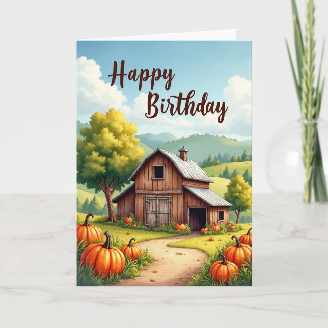 Sweet Autumn Birthday Card (Front)