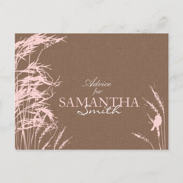Sweet Autumn Bride Advice Postcard (Front)