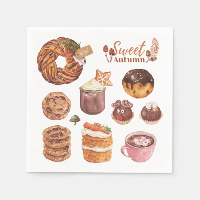 Sweet Autumn Dessert Party Napkins (Front)