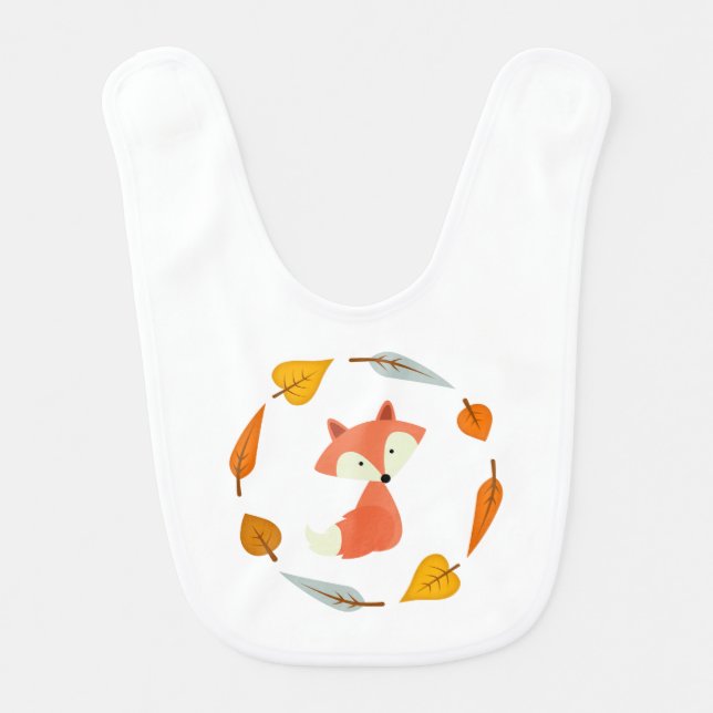 Sweet Autumn Fox Baby Bib (Front)