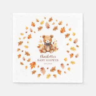 Sweet Autumn Teddy Bear Baby Shower Napkins