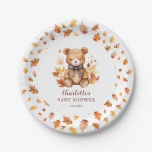 Sweet Autumn Teddy Bear Baby Shower Paper Plates