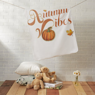 Sweet Autumn Vibes Trendy Thanksgiving Baby Blanket