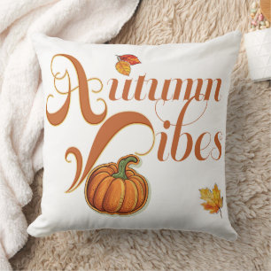 Sweet Autumn Vibes Trendy Thanksgiving Throw Pillow