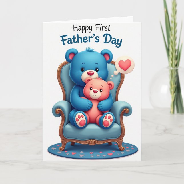 Sweet Azure Plush Fathers Day Card (Front)