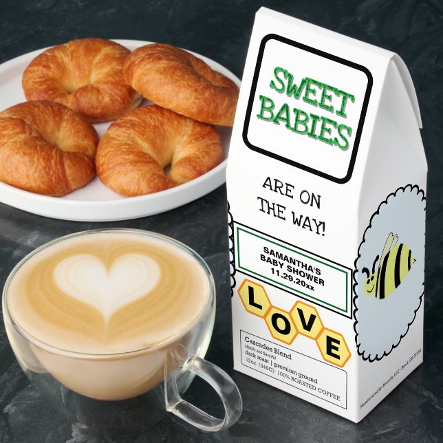 Sweet Babies Shower Yellow Bees Love Roasted Coffee (Breakfast)