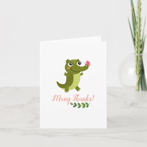 Sweet Baby Alligator Gift Note Thank You Card