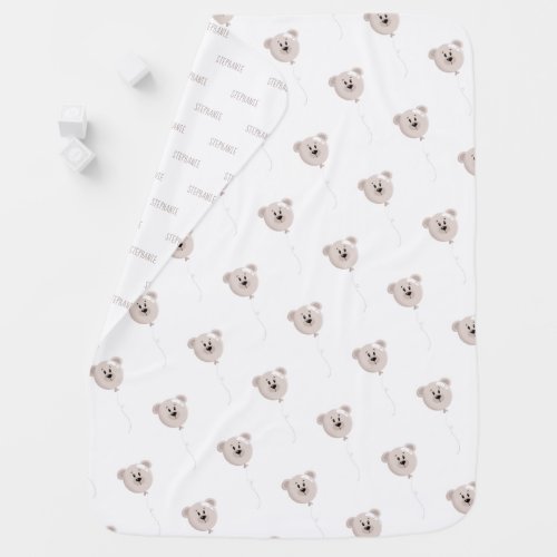 Sweet Baby and Bear Balloon Baby Blanket