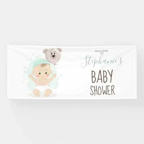 Sweet Baby and Bear Balloon Banner