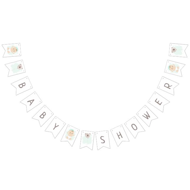 Sweet Baby and Bear Balloon Bunting Flags (All)