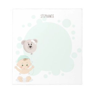 Sweet Baby and Bear Balloon Notepad