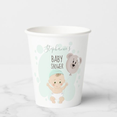 Sweet Baby and Bear Balloon Paper Cups