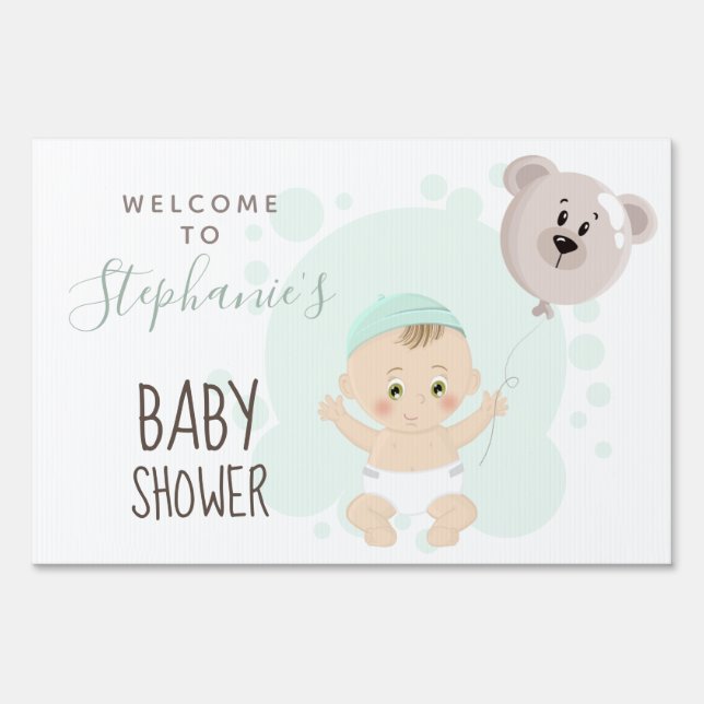 Sweet Baby and Bear Balloon Sign (Front)
