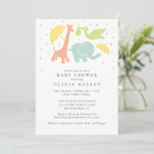 Sweet Baby Animal Baby Shower,  Neutral Invitation (Standing Front)