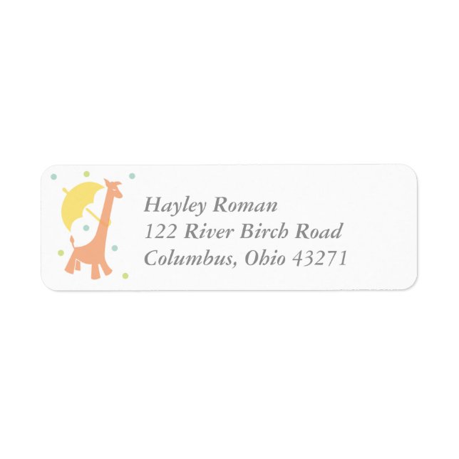 Sweet Baby Animals Baby Shower Address Label (Front)