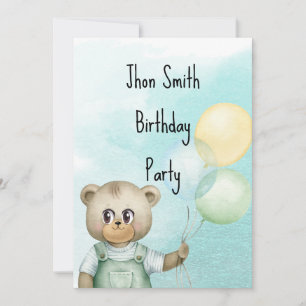 sweet baby bear invitation