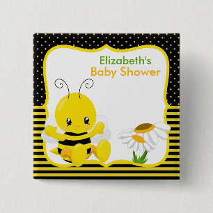 Sweet Baby Bee Baby Shower Button