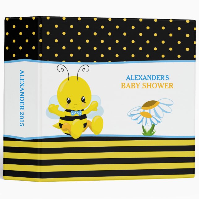 Sweet Baby Bee Boy Photo Album Binder (Front/Spine)