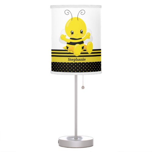 Sweet Baby Bee Custom Name Table Lamp