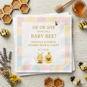 Sweet Baby Bee Gender Reveal Napkins