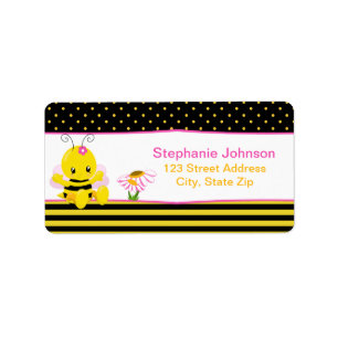 Sweet Baby Bee Girl Address Labels