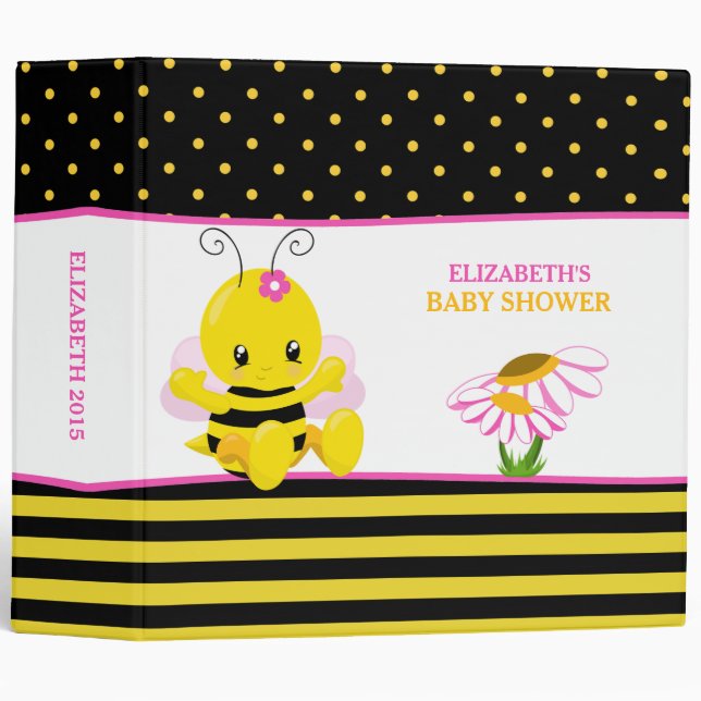 Sweet Baby Bee Girl Photo Album Binder (Front/Spine)