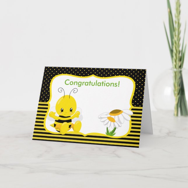 Sweet Baby Bee Greeting Card (Front)