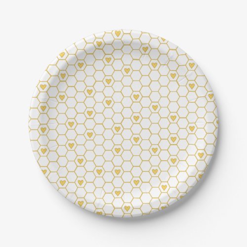 Sweet Baby Bee Honeycomb Paper Plates